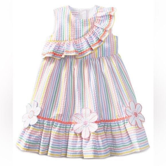 Bonnie Jean Toddler Girls Size 24 months Sleeveless Asymmetrical Multi Stripe Se - Picture 1 of 3